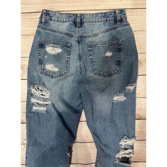 Refuge Women's Mom Classic High Rise Ripped Denim Jeans Size 1 - Picture 4 of 6